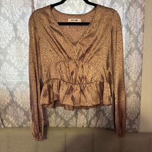 Satin Leopard Print Blouse